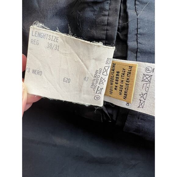 Donna Karan Made In Italy Wool 3 Button Tuxedo Jacket Sz 38R Black - Picture 8 of 13